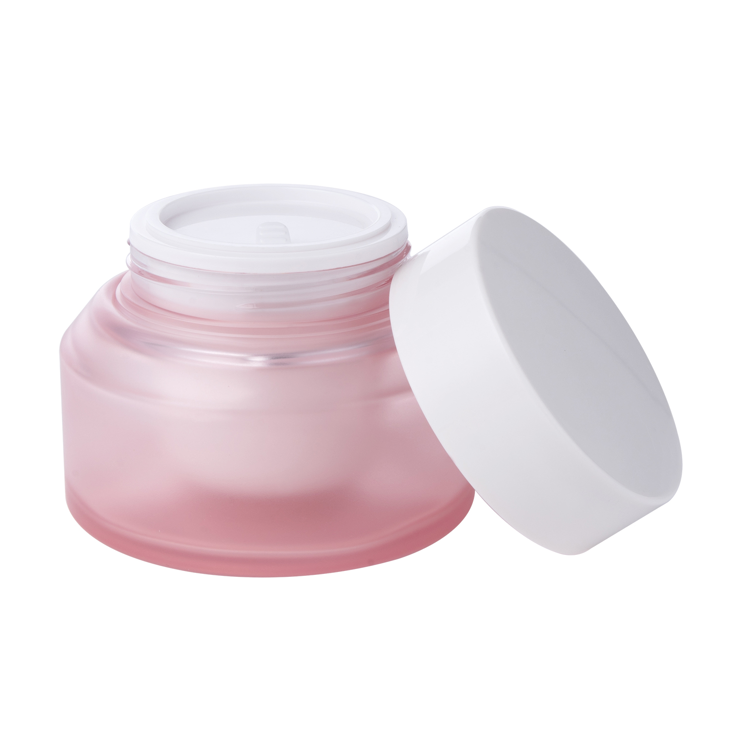 50g PETG Round Transparent Pink Cosmetic Skin Care Jar