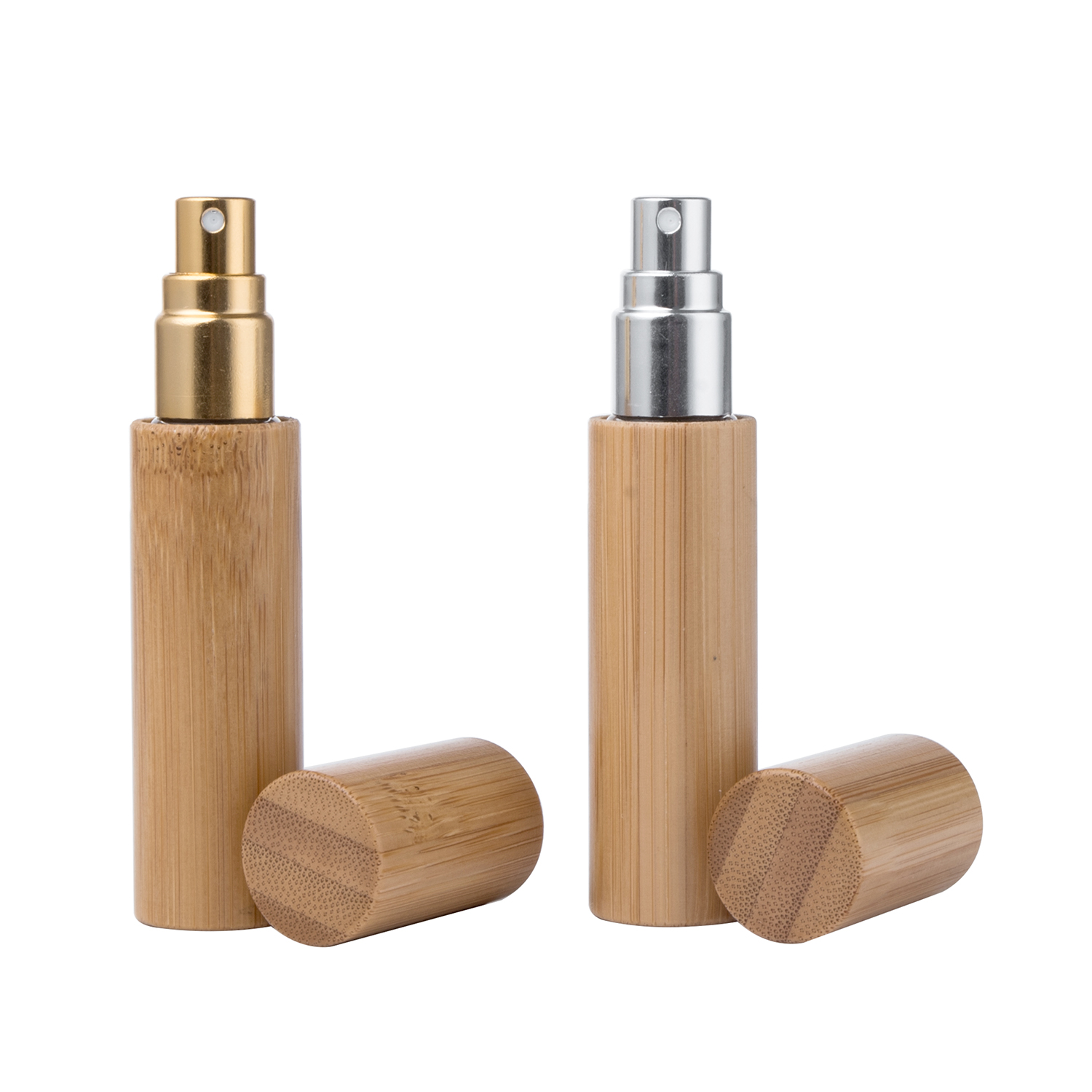 5ml Bamboo Cosmetic Bottle Wholesale Glass Bottle With Aluminium Spray Pump High Quality Bamboo Cosmetic Packaging