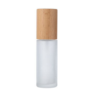  30ml 50ml 100ml 120ml Glass Bottle With Wood Cap Wohlesales Wood Cosmetic Spray Bottle