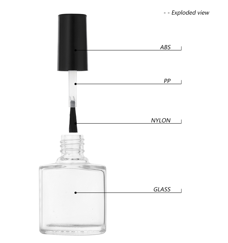 12ml Empty Square Bottles Glass Nail Polish