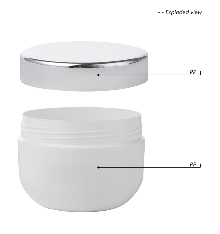 White Body Cream Butter PP Recycled Cosmetic Jar