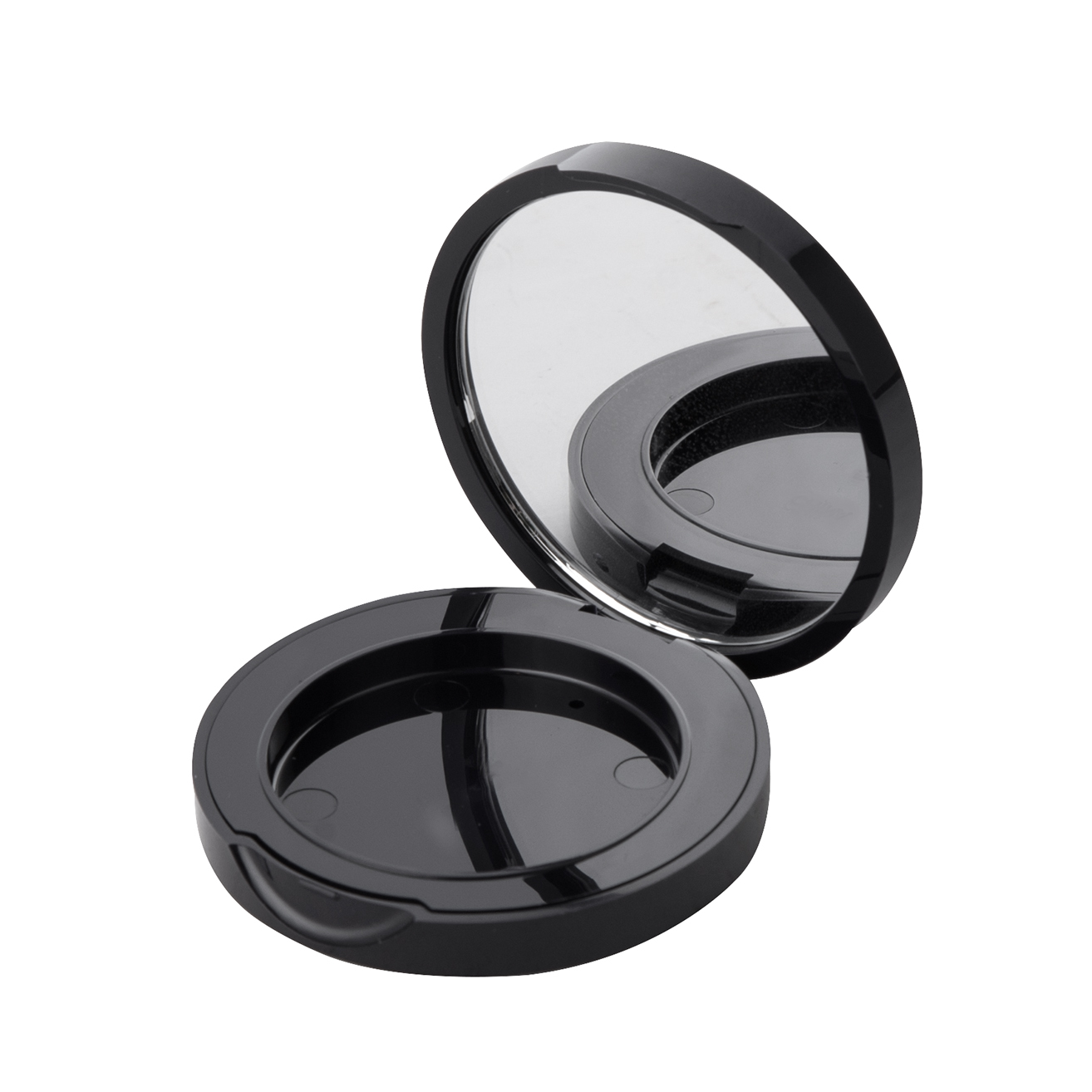 3g ABS Round Black Eyeshadow Palette with Mirror Empty Eye Shadow Palette