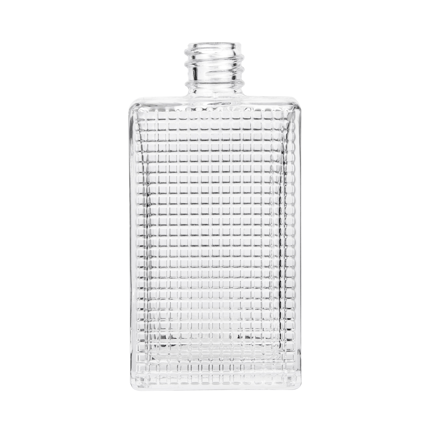 55ml Oblong Shape Transparent Spray Glass Perfume Bottle with Cap