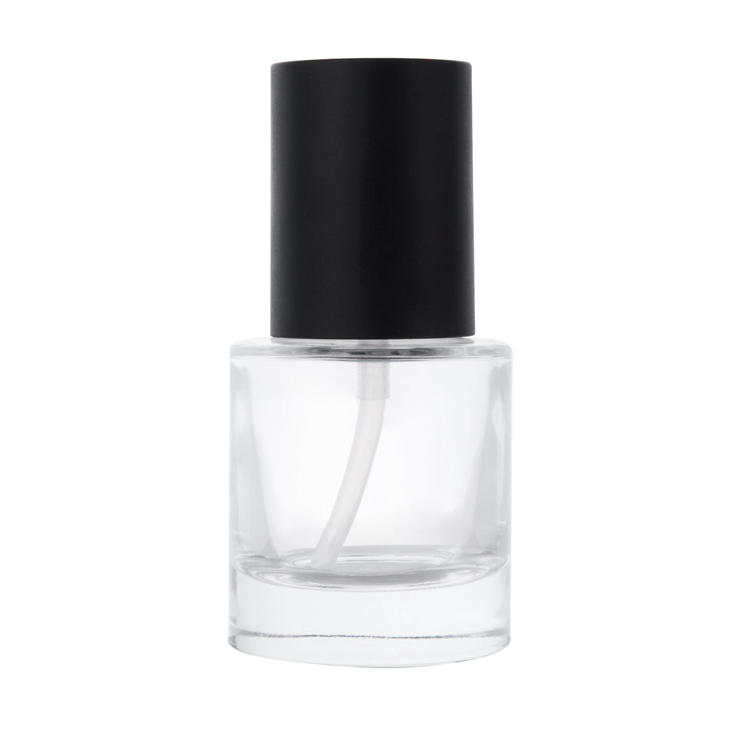 30ml Black Cap Transparent Body Lotion Bottle Cosmetic Glass