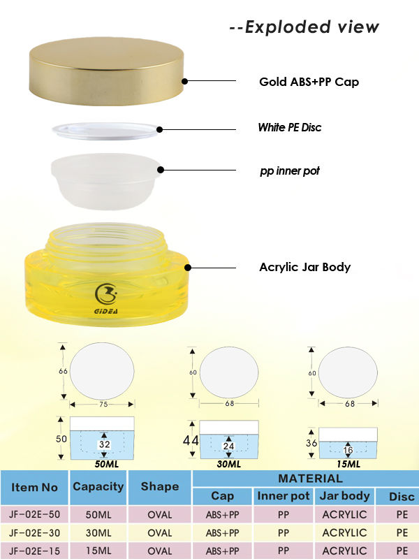 15g 30g 50g Clear Plastic Container