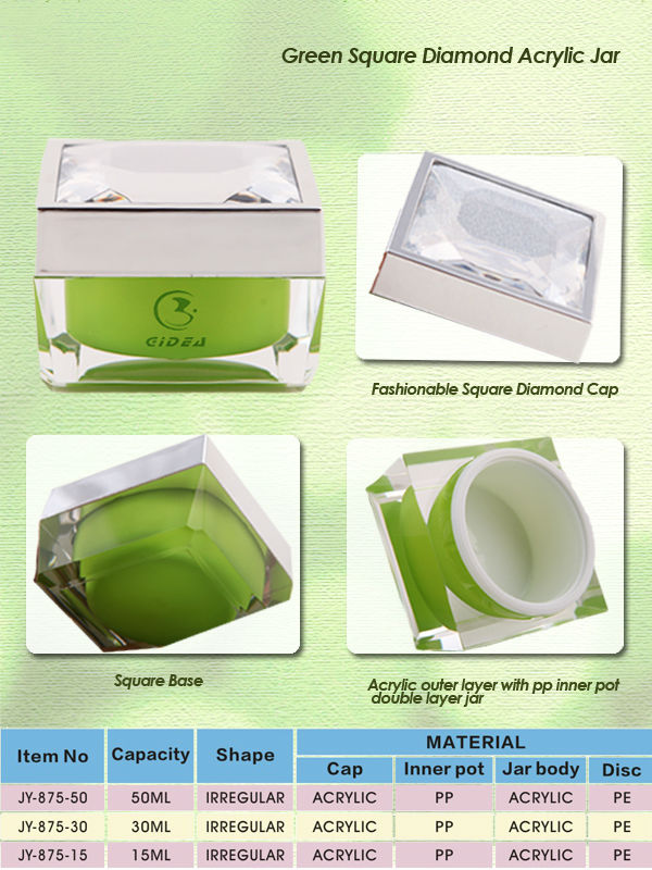 15ml 30ml 50ml Square Cosmetic Jar