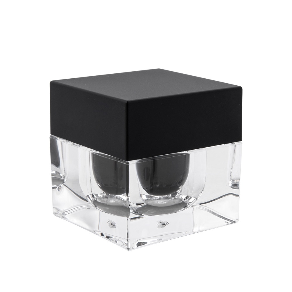 30g Black Cap Custom Cosmetic Cream Jar Wholesale Plastic Cosmetic Jar