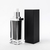 15g 30g Black Plastic PMMA Cosmetic Square Lotion Bottle Packaging